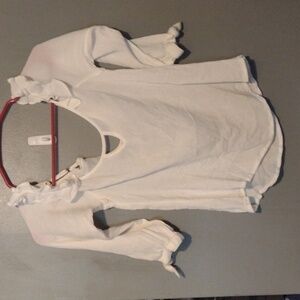 HOLLISTER size small white cold shoulder long sleeve shirt